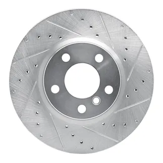 R1 Concepts EDZ-31151R Brake Rotor Drilled and Slotted Silver